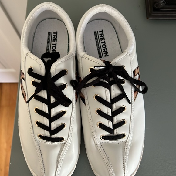 Tretorn Nylite Plus Leather Sneakers in White Leopard - Picture 11 of 15